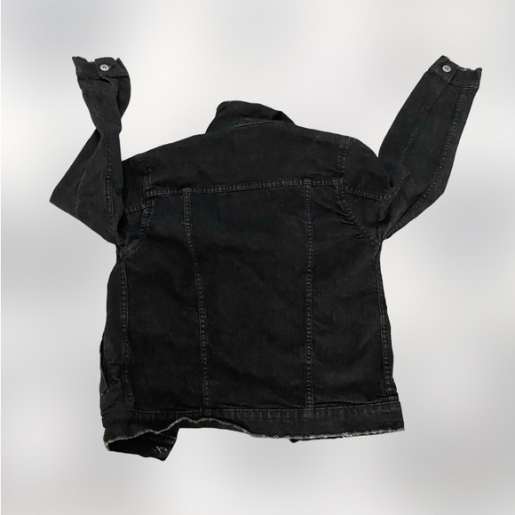 Frwd black denim jacket button down thrashed look youth 10-12 - Picture 2 of 5